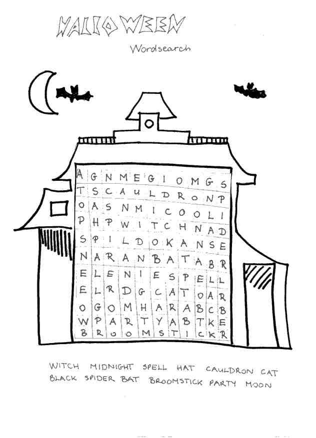 Printable Halloween Word Search Worksheets Image