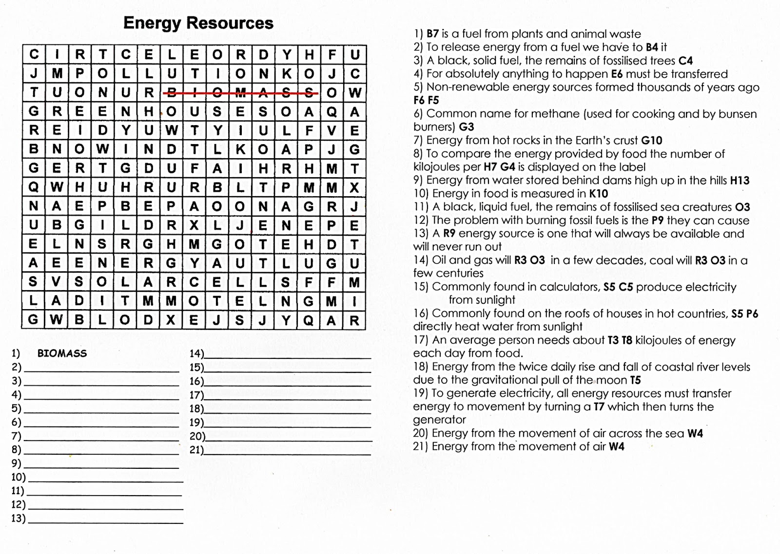 Science Energy Word Search Image