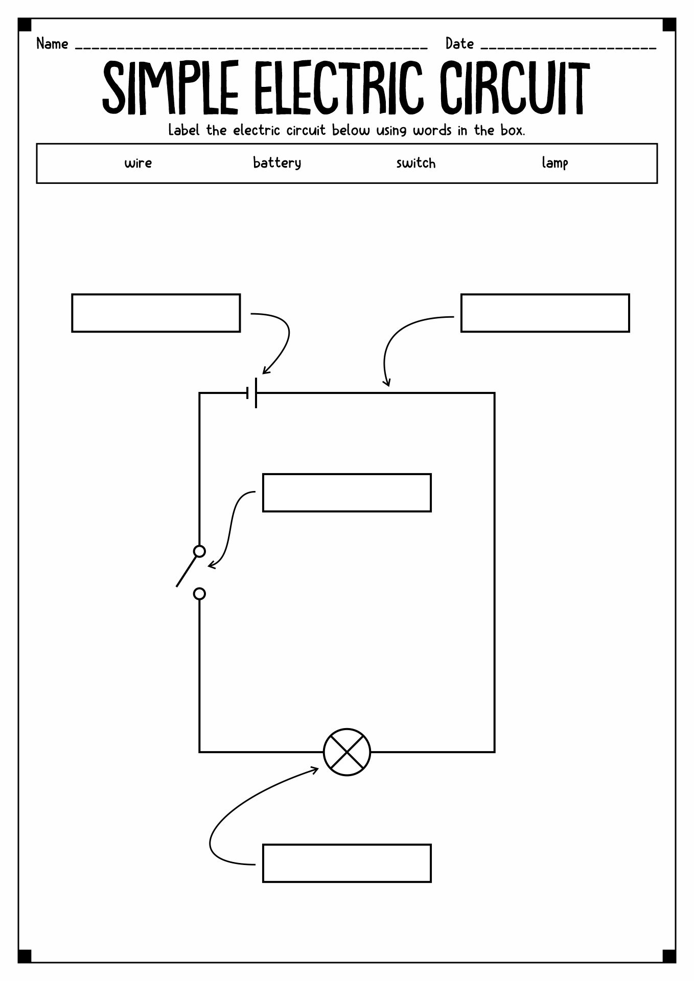 Simple Circuit Worksheet Image