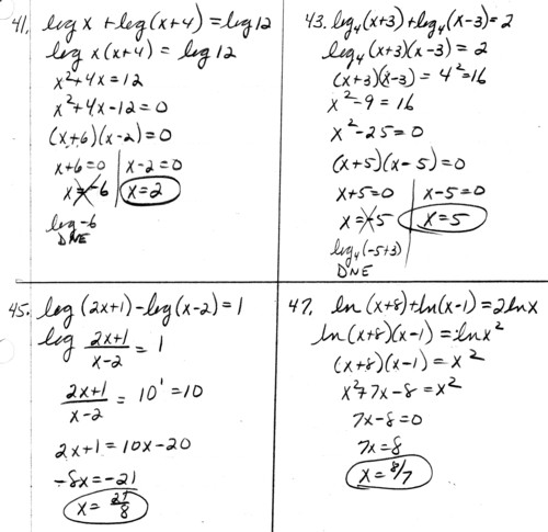 Solving Logarithmic Equations Image