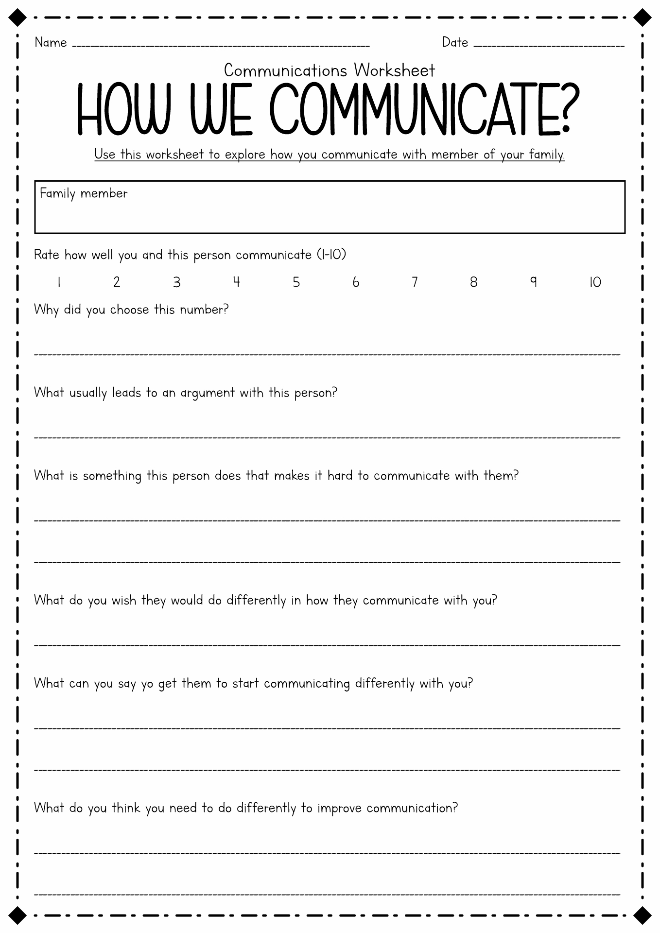 17 Free Communication Worksheets Free PDF at