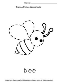 Tracing-Bee-Worksheet Image