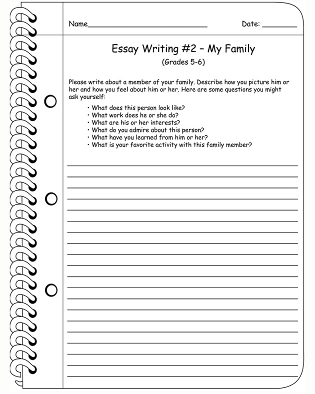 5th Grade Essay Writing Worksheets