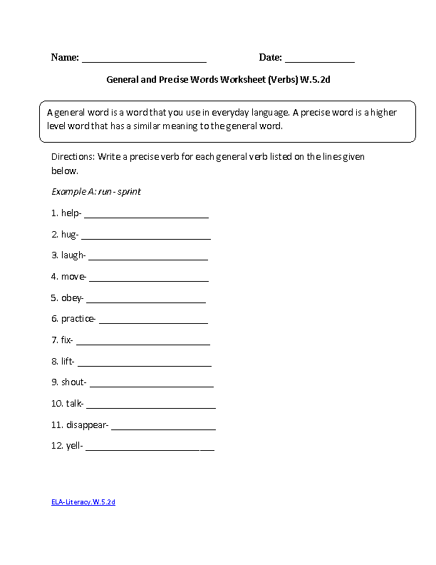6th Grade Writing Worksheets