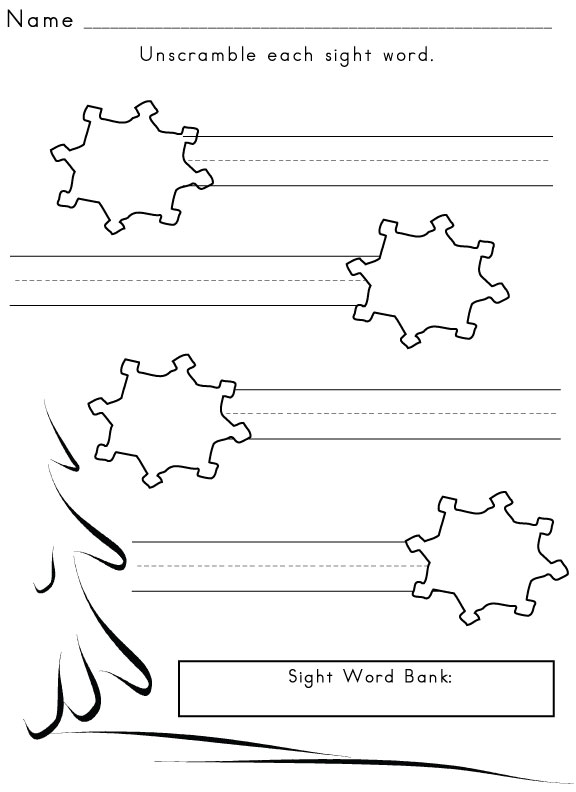 Blank Sight Word Worksheets