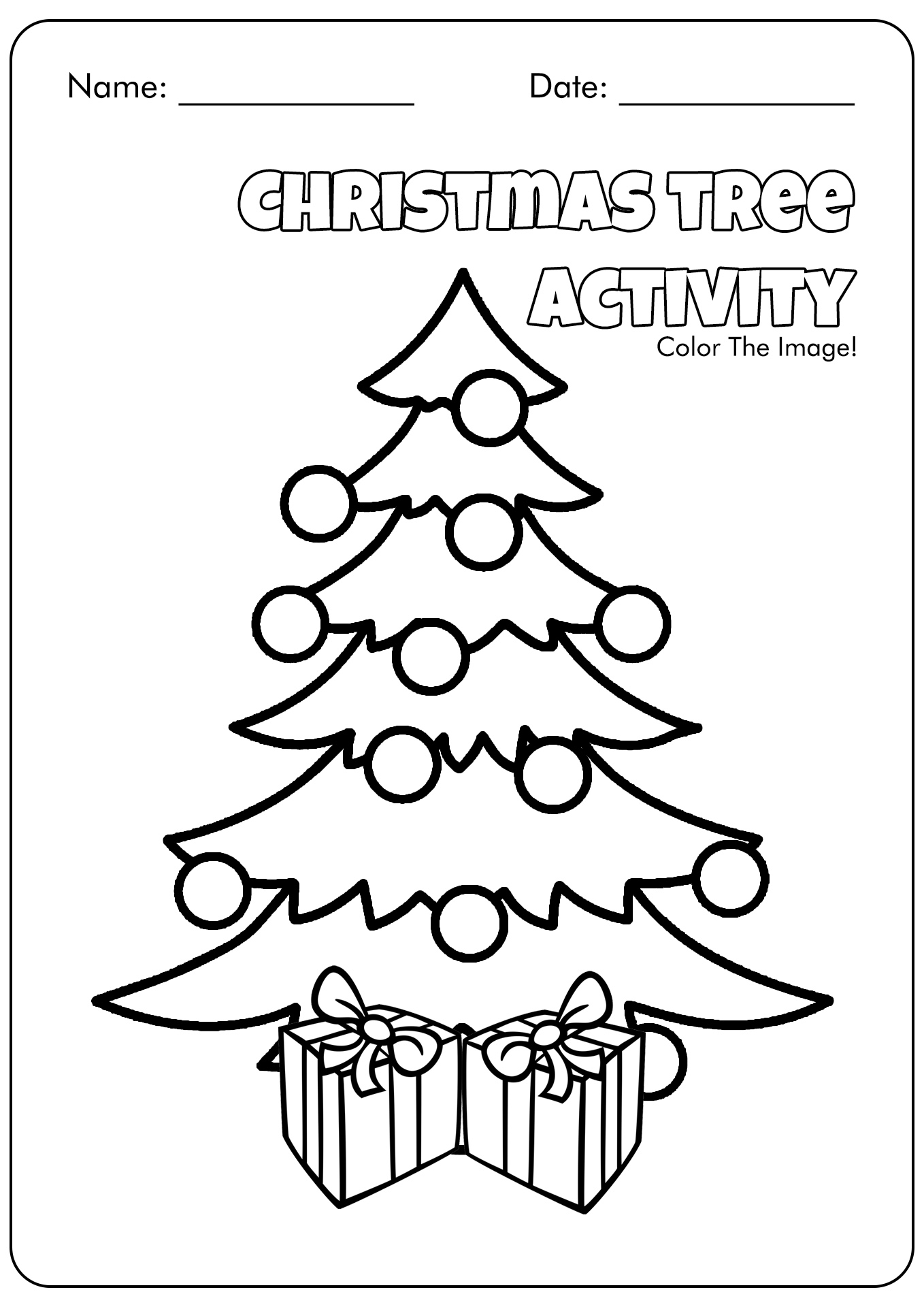 Christmas Tree Activity Sheets