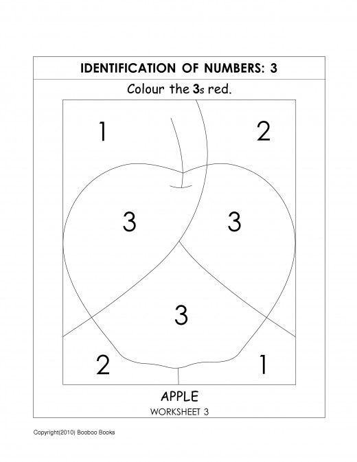 Color by Number Recognition Worksheet