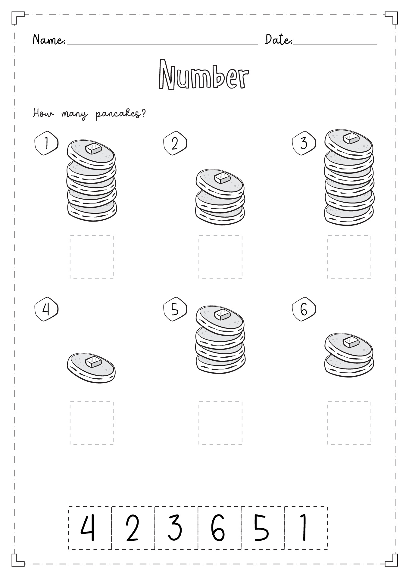 Cut and Paste Number Worksheets Image