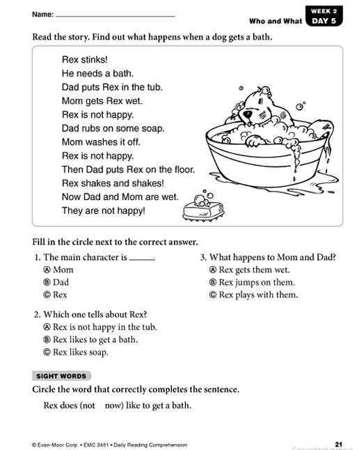Daily Reading Comprehension Grade 1