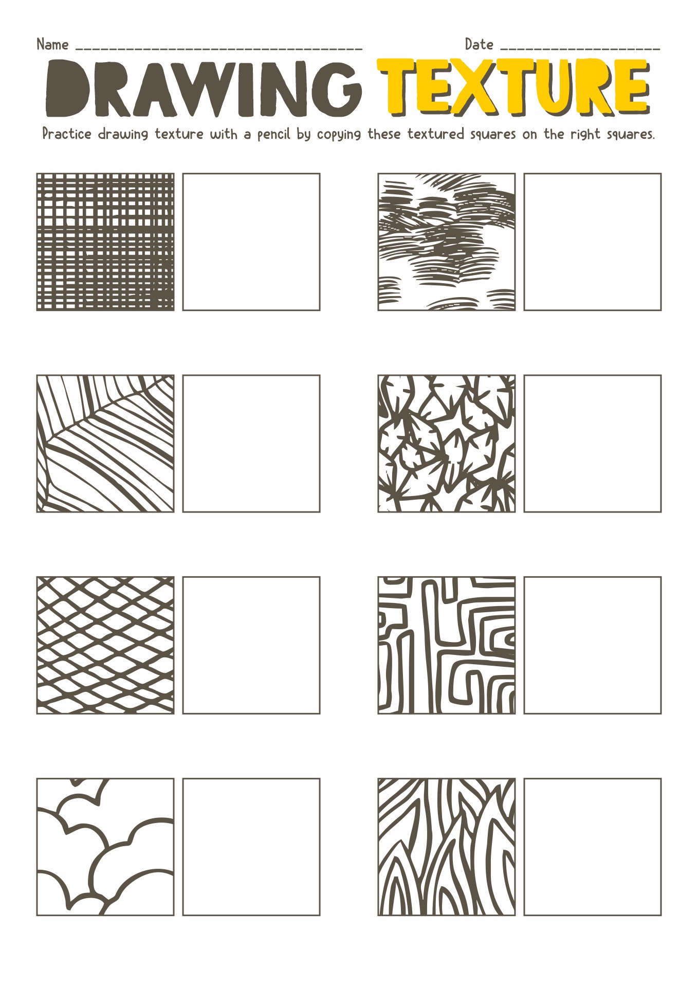 Drawing Texture Worksheet Image