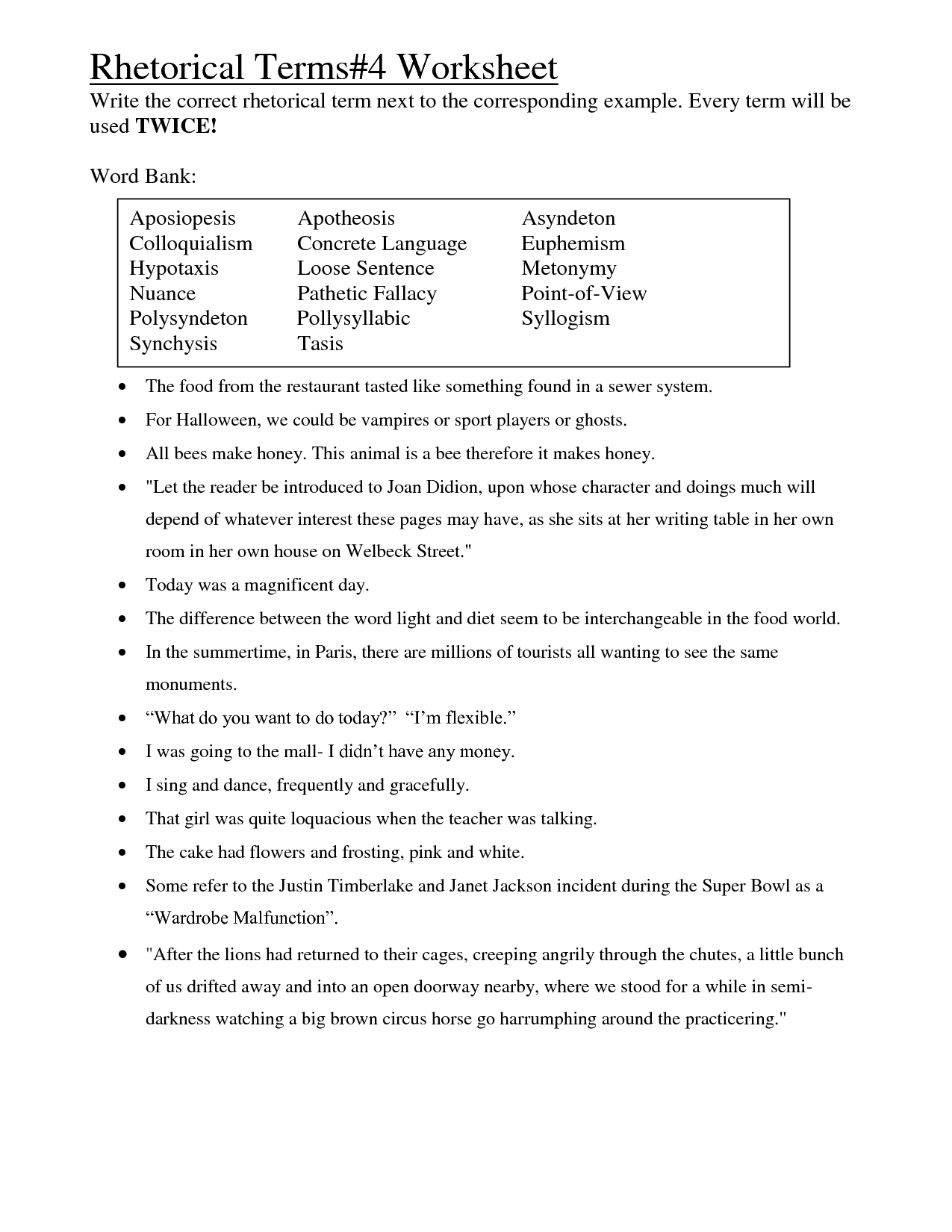 Logical Fallacies Worksheet Answer Key