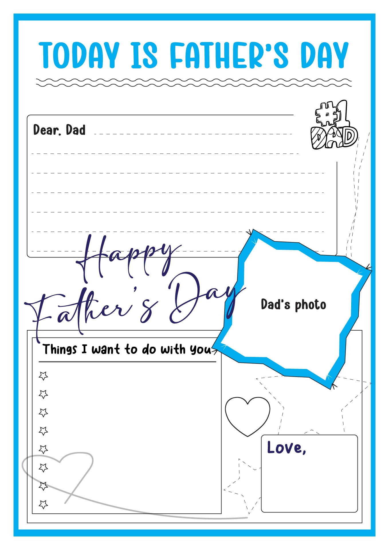 Free Printable Book for Kids to Make Their Daddy on Fathers Day Image