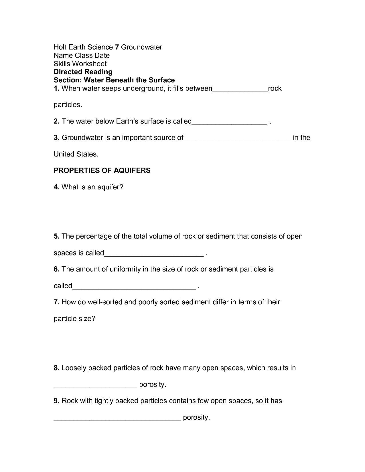 Holt Earth Science Worksheets Answers