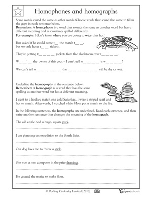 Homophones Homonyms Homographs Worksheets Grade 5
