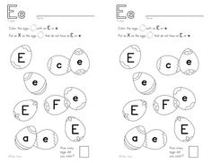 Letter E Identification Worksheets Image