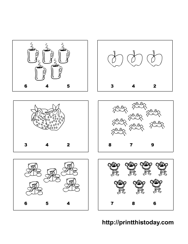 Matching Numbers 1 10 Worksheets Image
