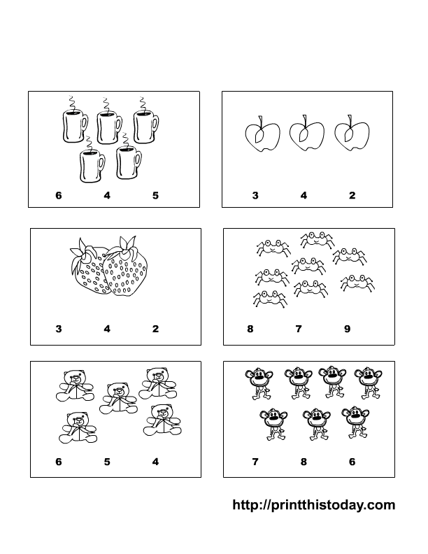 Matching Numbers 1 10 Worksheets