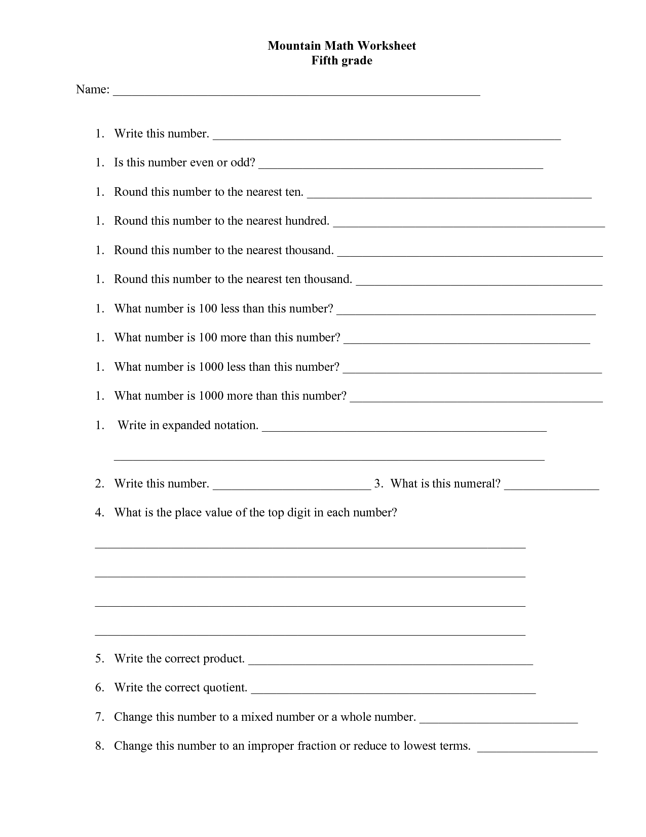 5th Grade Worksheet Category Page 2 - worksheeto.com