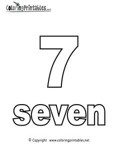 Number 7 Coloring Pages Printable Image