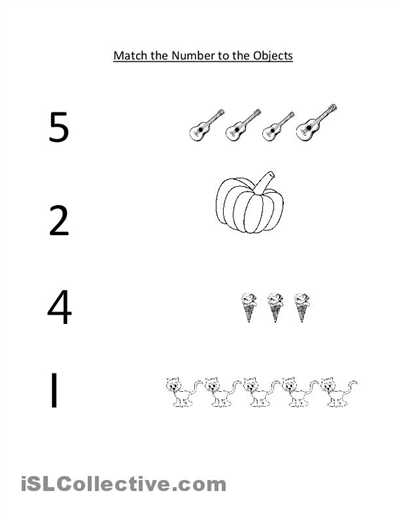 Number Matching Worksheets