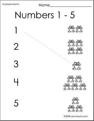 Number Recognition Worksheets 1-5