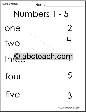 Preschool Worksheets Numbers 1 5