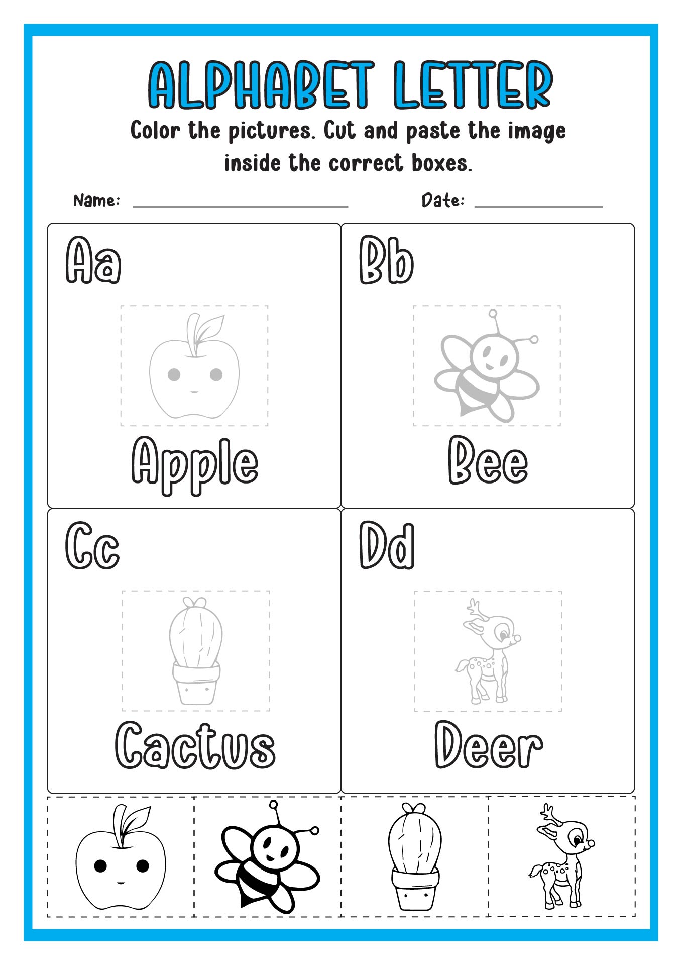 Printable Preschool Alphabet Letter Worksheets Image