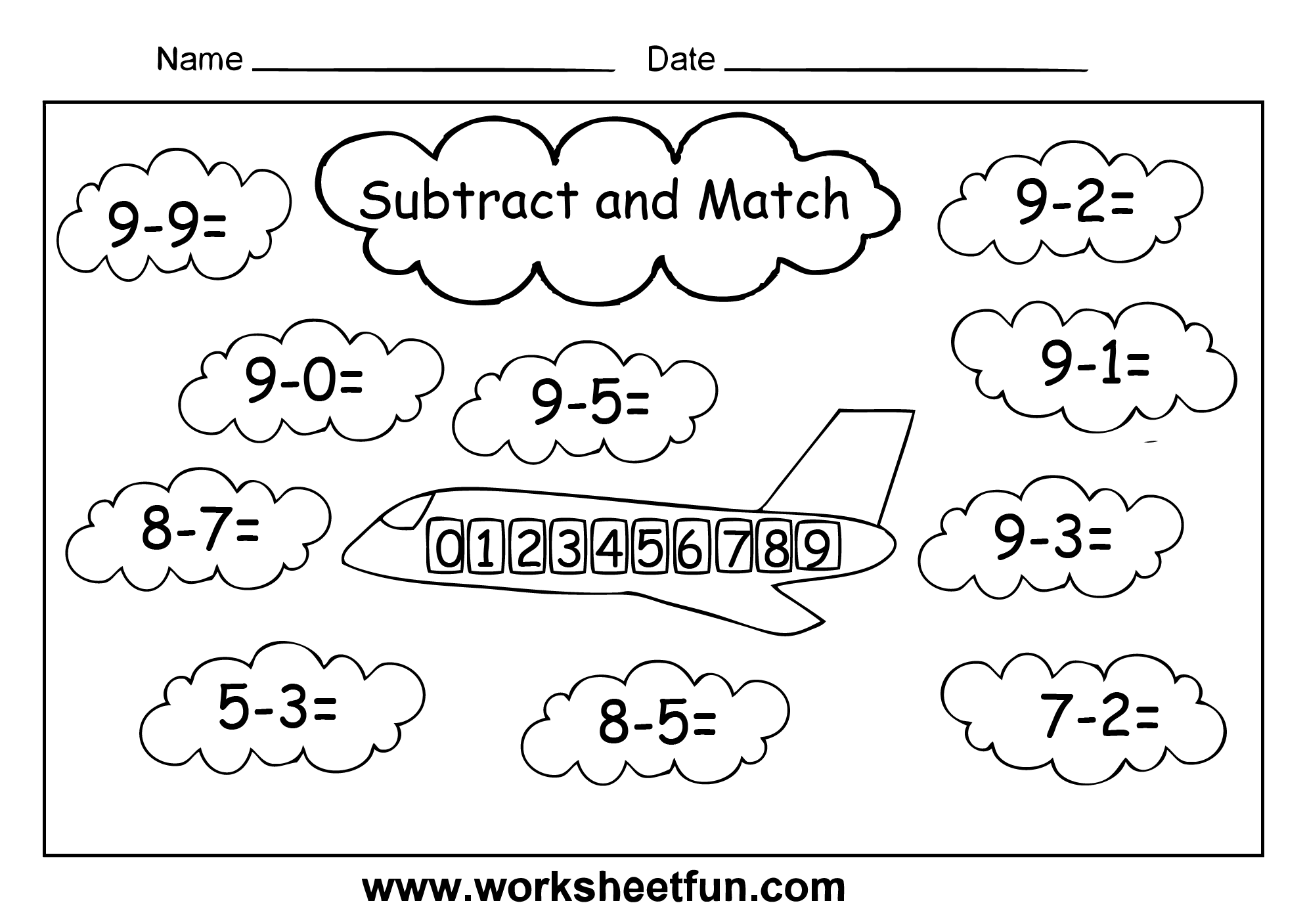 Printable Subtraction Worksheets Grade 1 Image