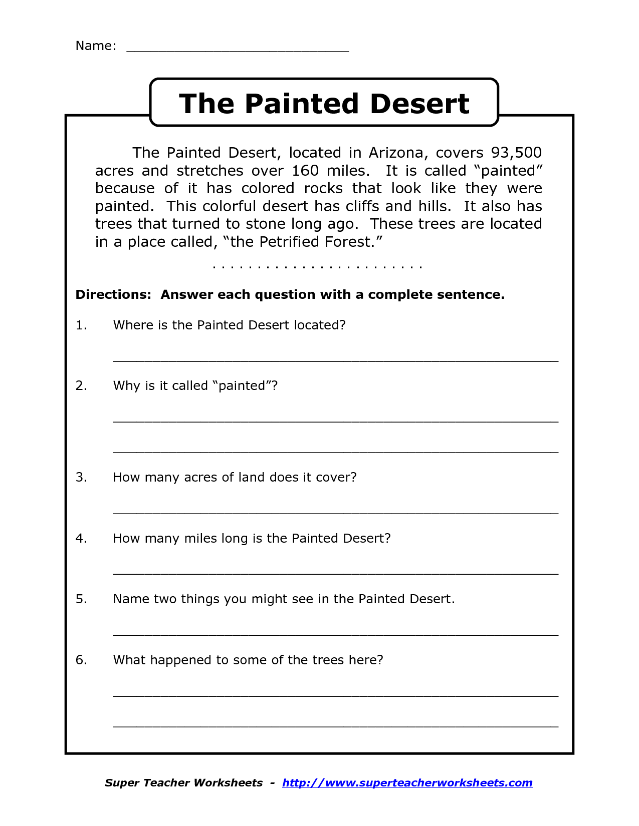Reading Comprehension Worksheets Grade 3
