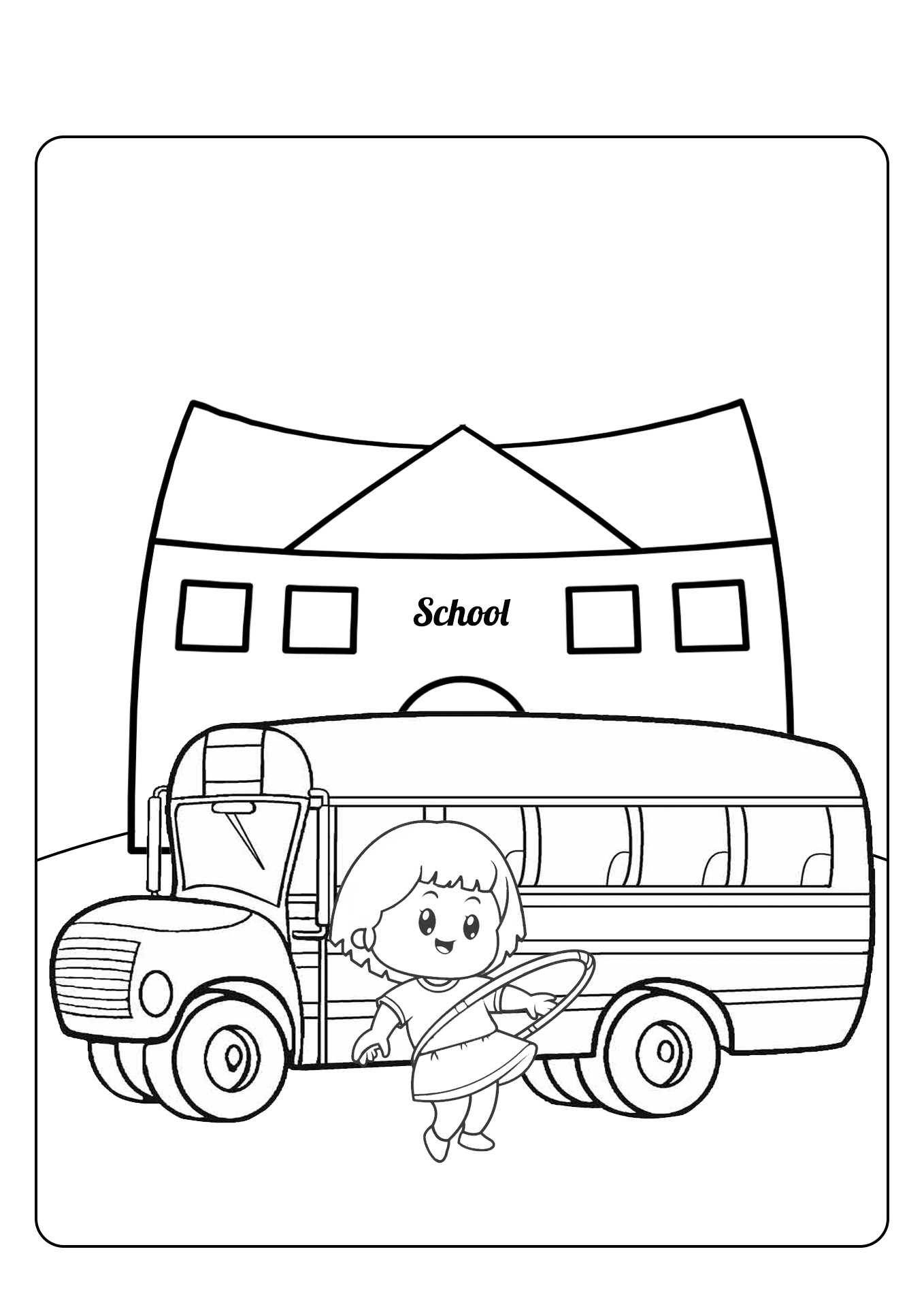 School Bus Coloring Sheet
