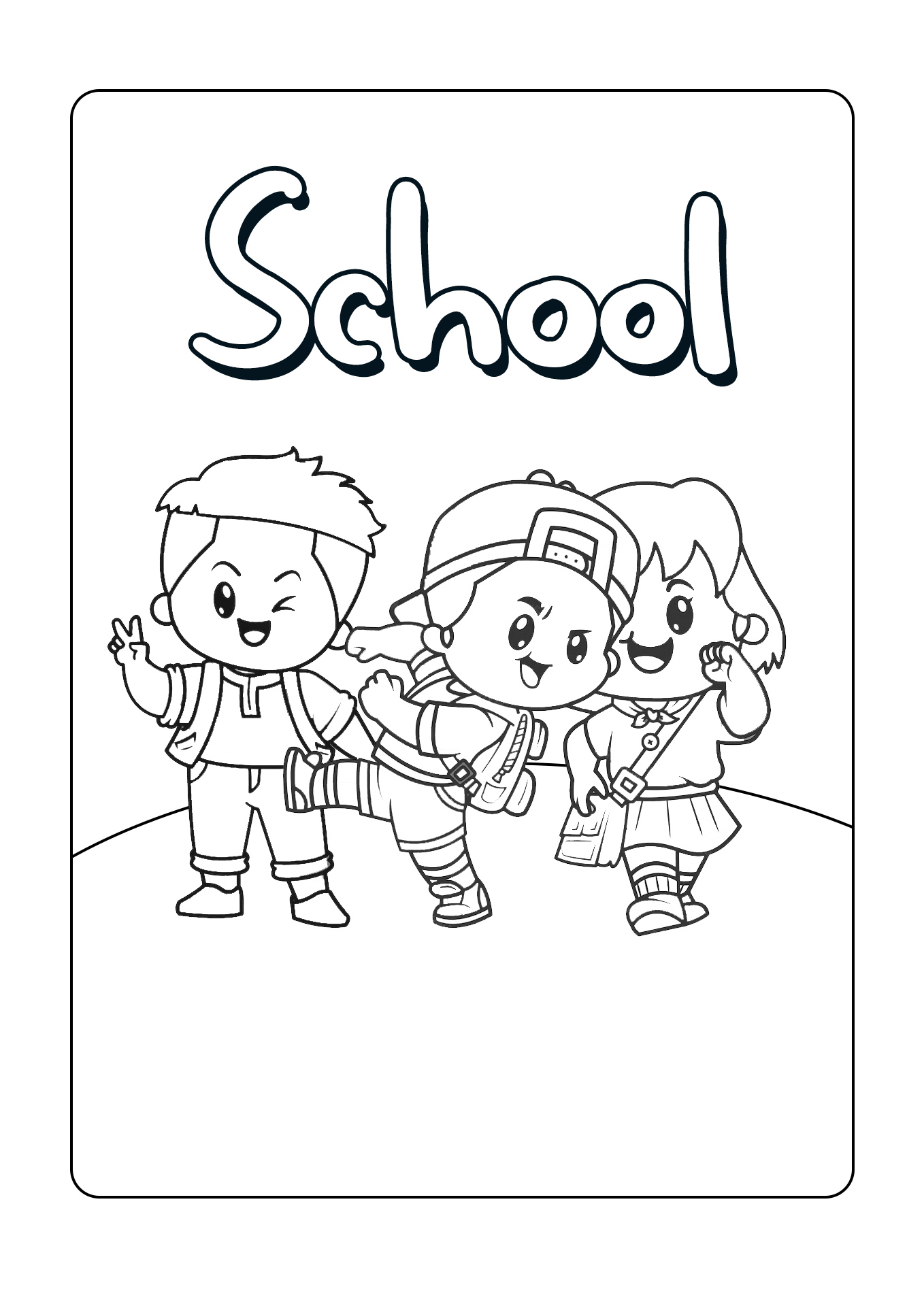 School Children Coloring Pages