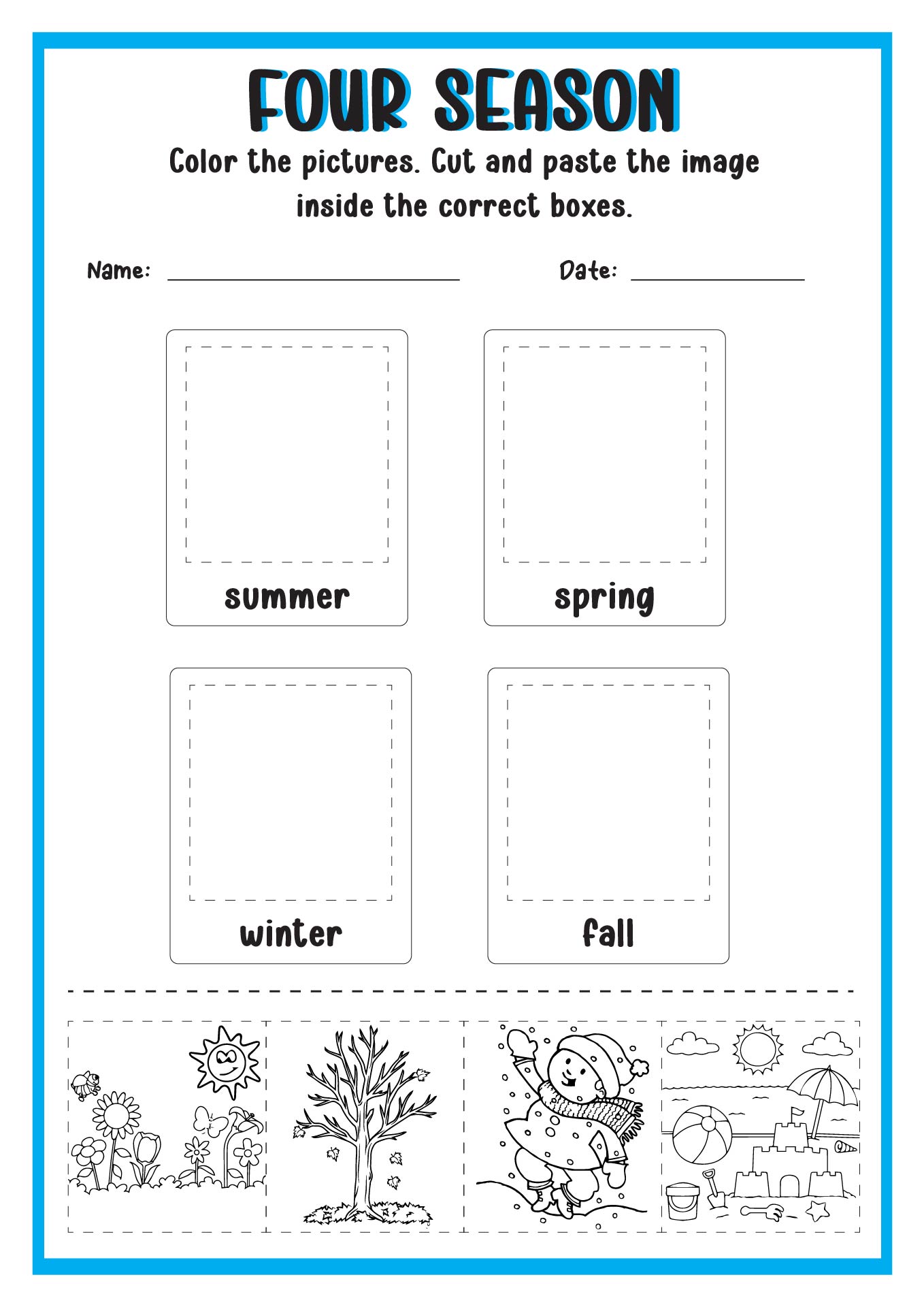 Seasons Pre-K Worksheets Image