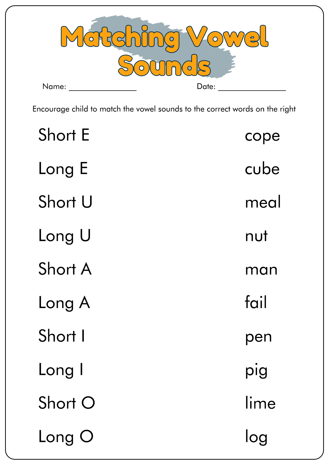 Short and Long Vowels Review