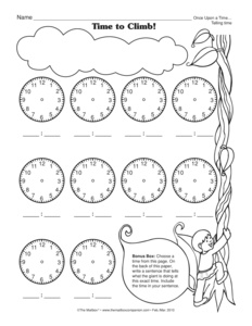 To the Half Hour Telling Time Math Worksheets Image