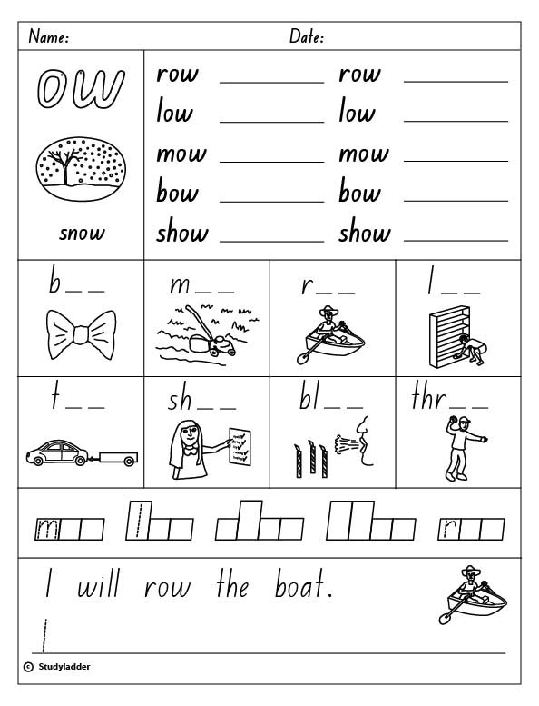 Free Printable Ou And Ow Worksheets