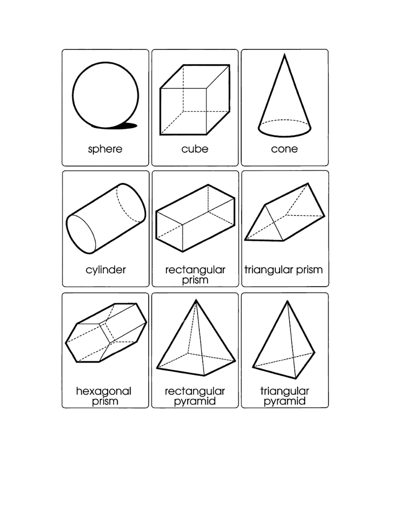 3D Geometric Shape Worksheets