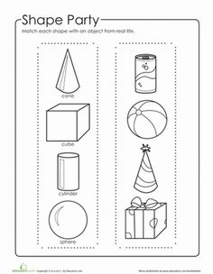 3D Geometric Shapes Worksheet