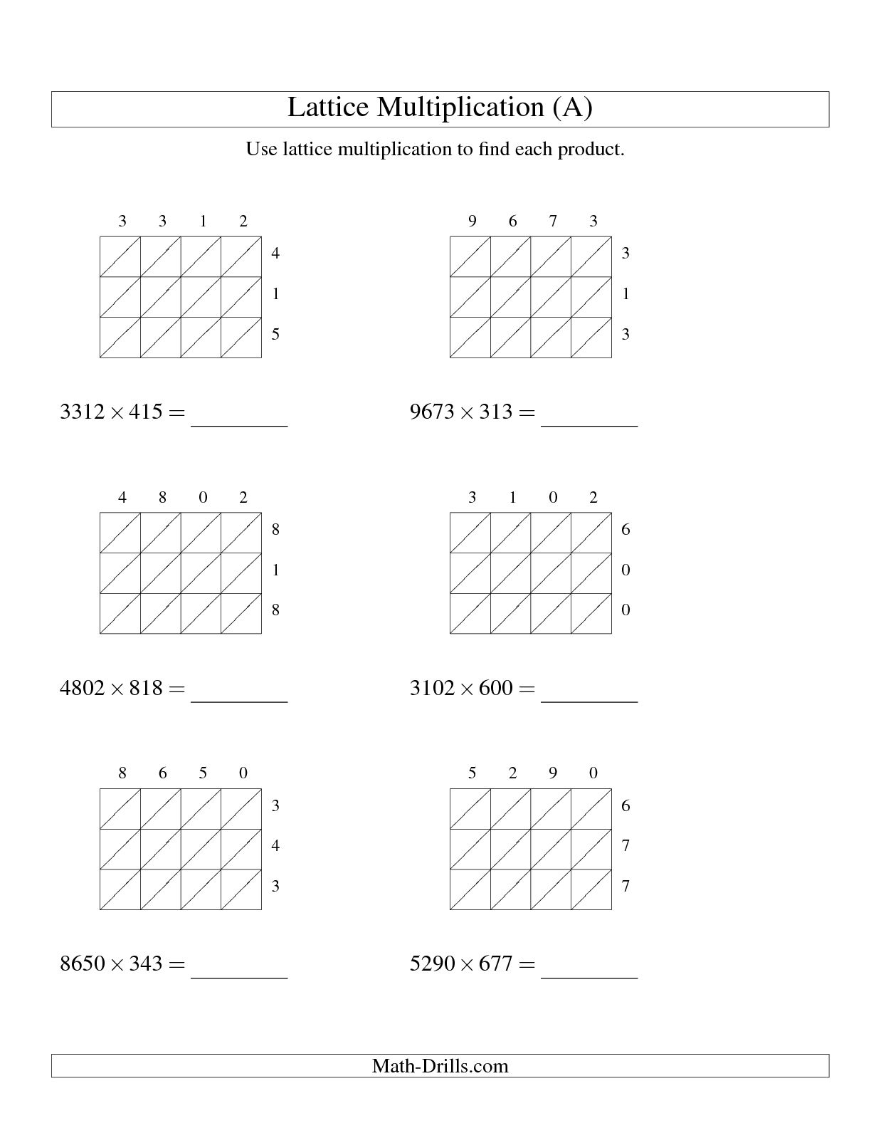 4 Digit Multiplication Worksheets Image