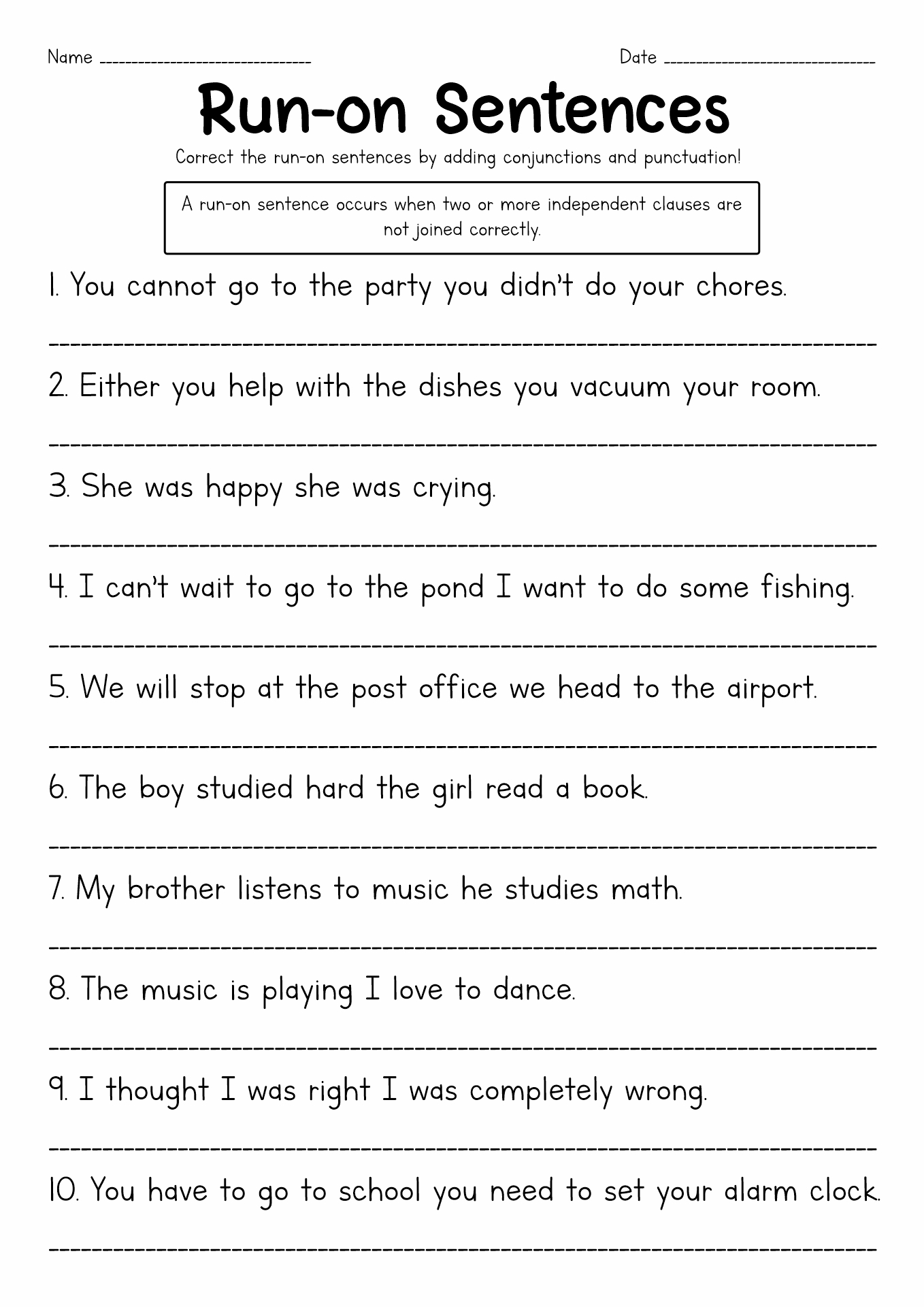 5th Grade Grammar Printable Worksheets