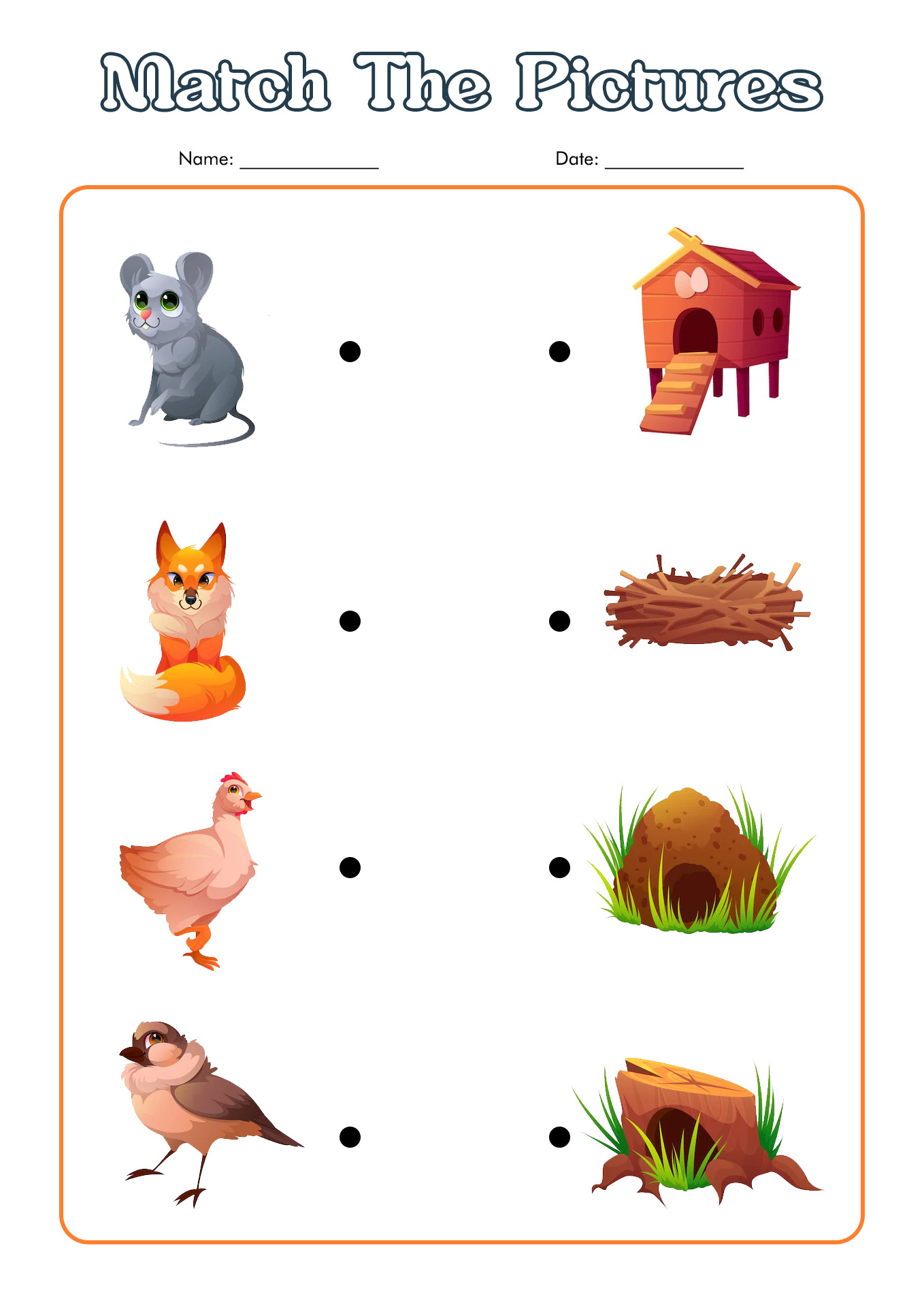 Animals and Their Homes Printables Image