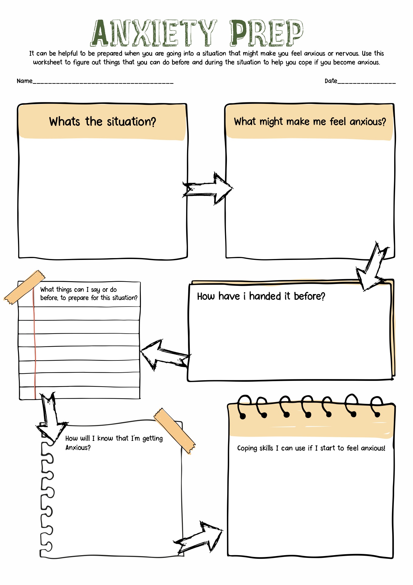 Childrens Anxiety Worksheets Image