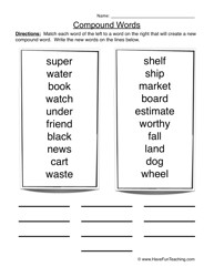 Compound Word Worksheet Grade 1 Image