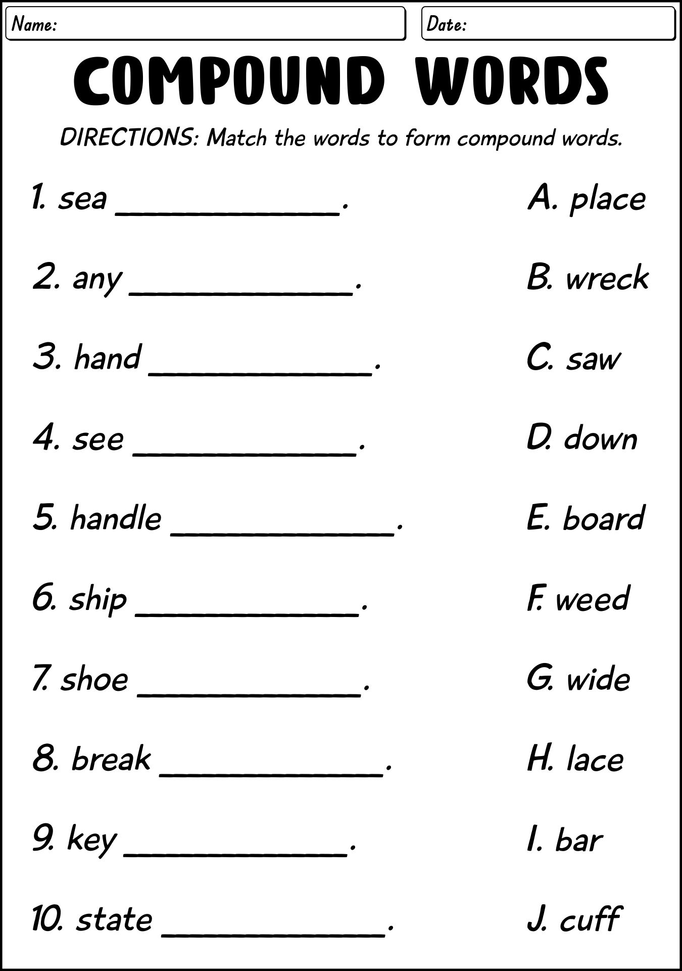 Free Printable Worksheets On Compound Sentences Grade 6