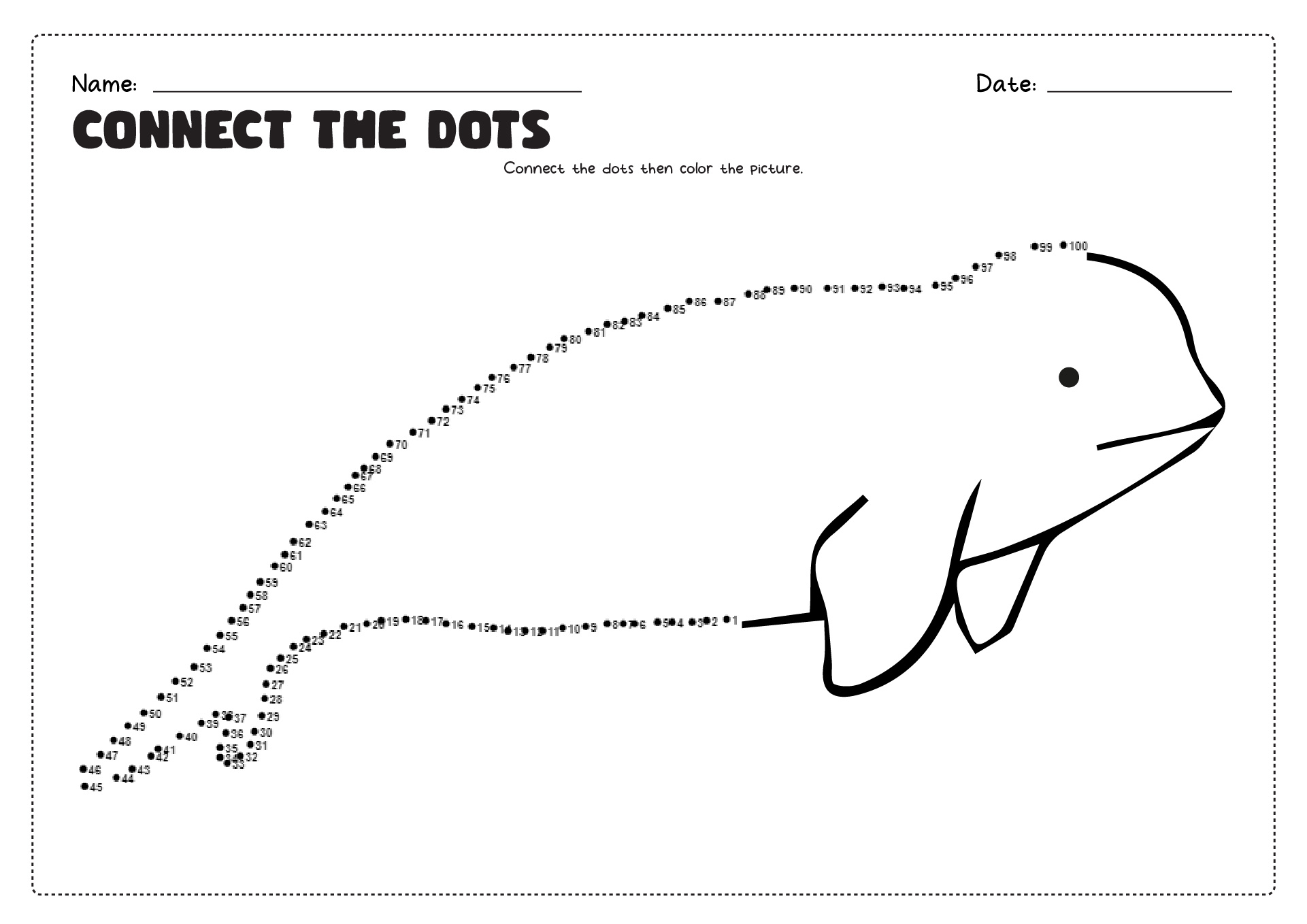Connect the Dots 1 100 Printable Worksheets Image