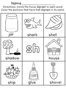 Digraphs CH SH Th WH Worksheets Image