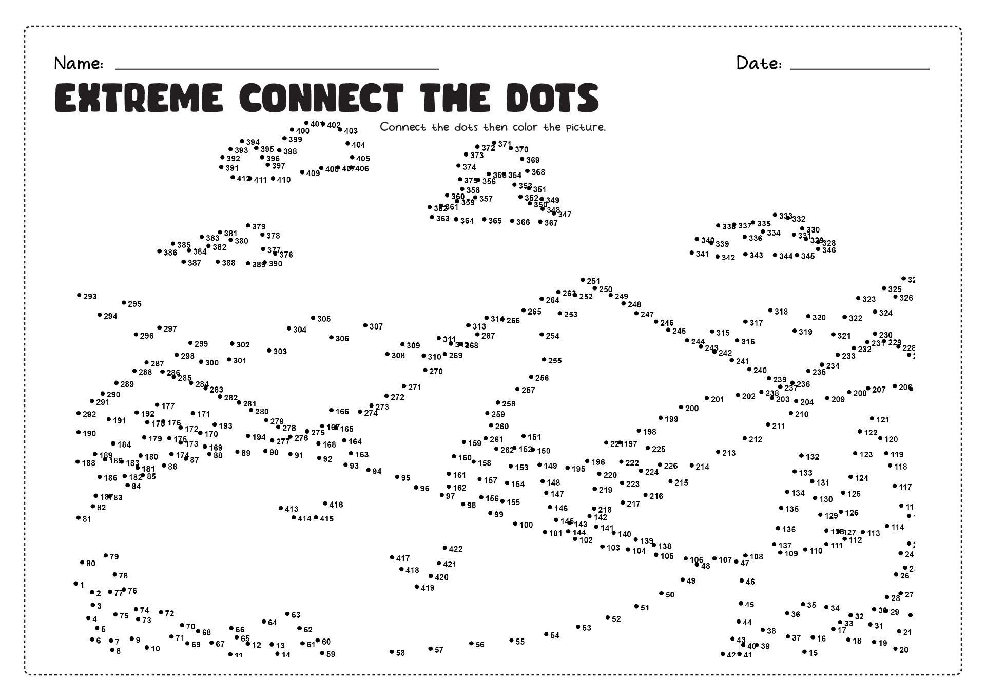 Extreme Connect the Dots Printable