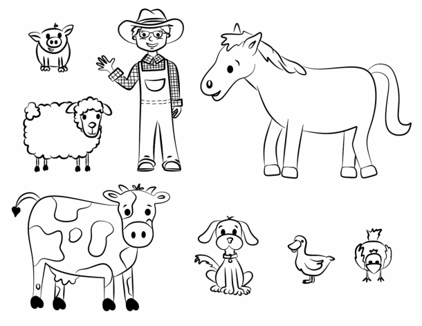 Farm Animals Coloring Pages Printable Image