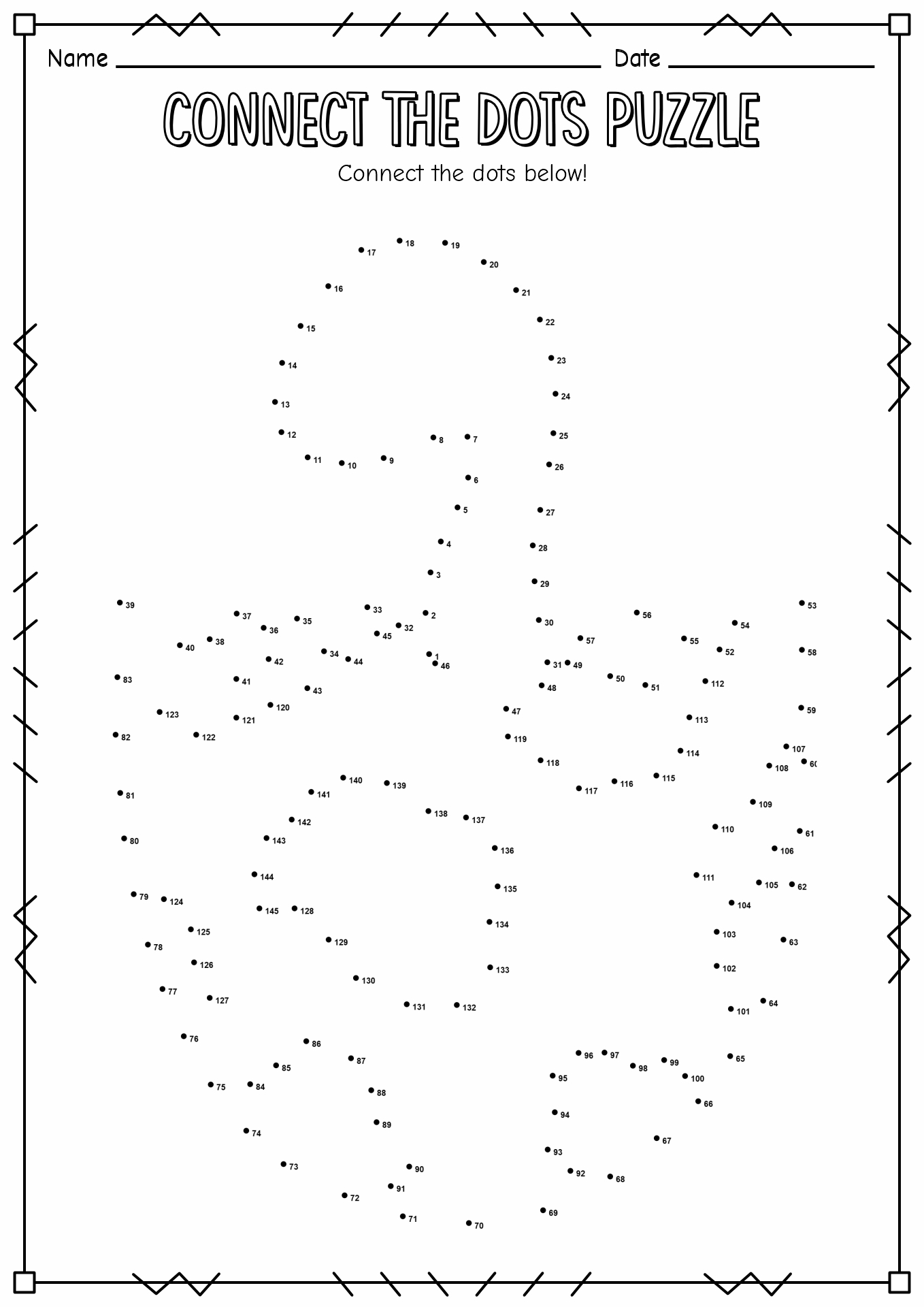 Free Printable Hard Dot to Dot Worksheets Image