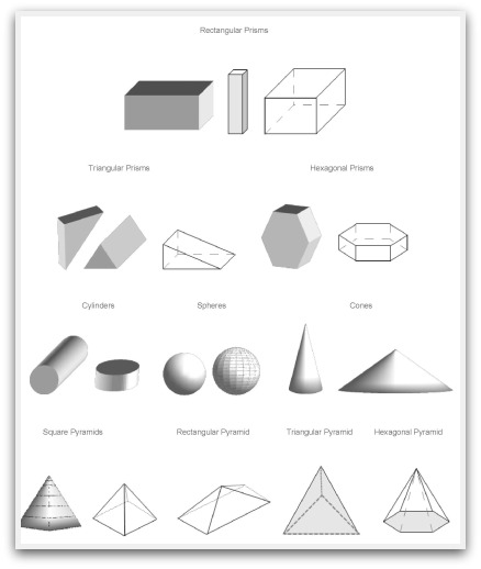 Geometric Solid 3D Shapes Printables