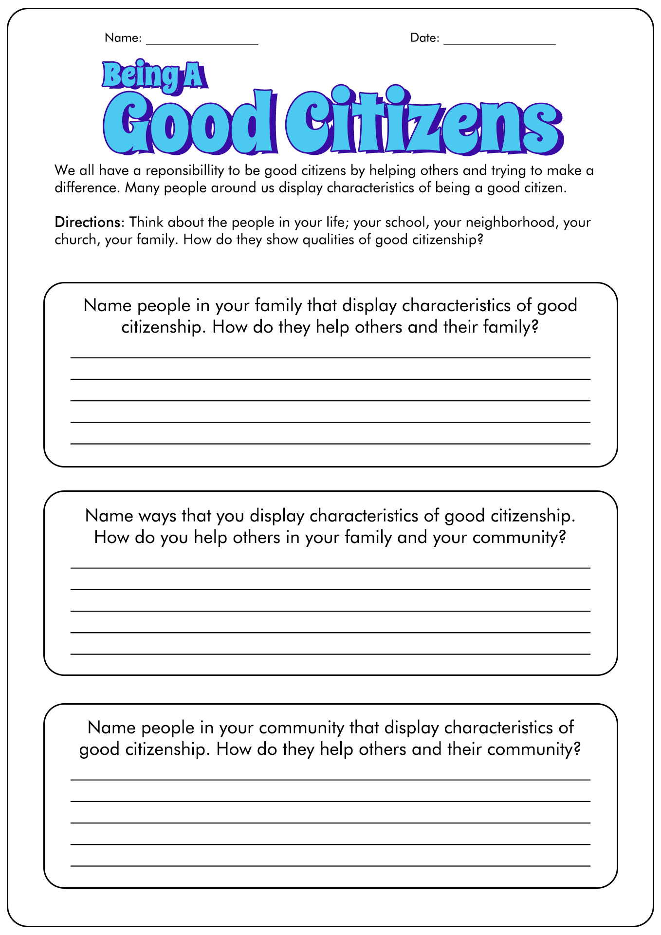 17 Being A Good Citizen 2nd Grade Worksheet Free PDF At Worksheeto